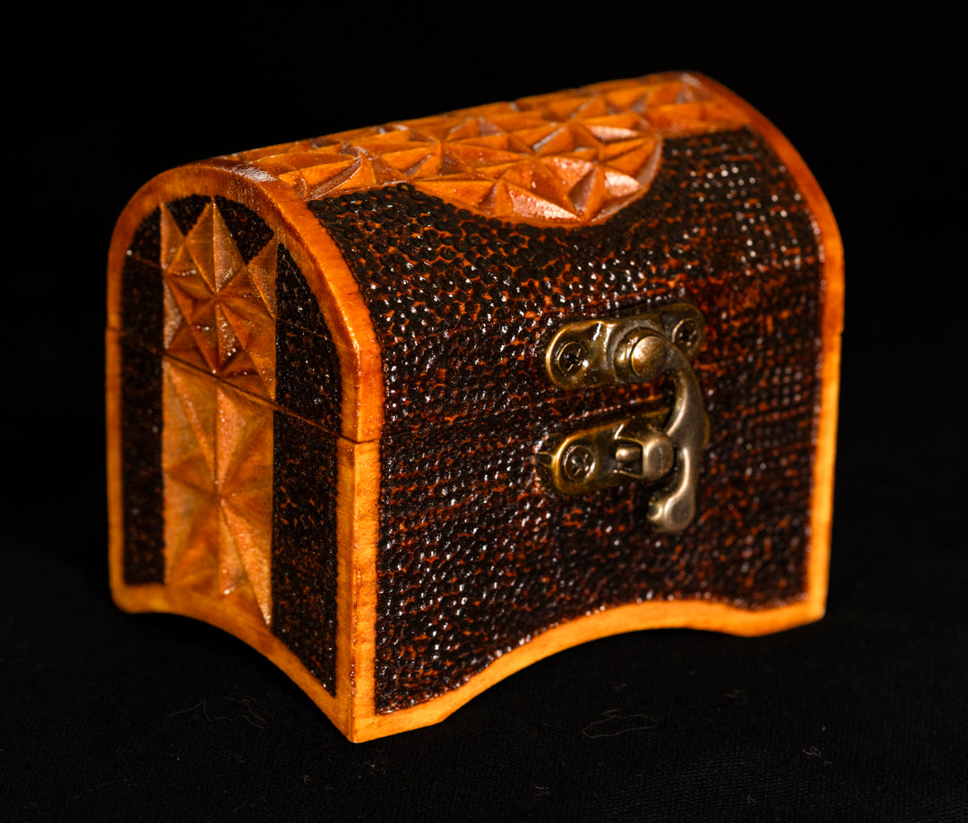 Jewlery Box hand carved Bass Wood