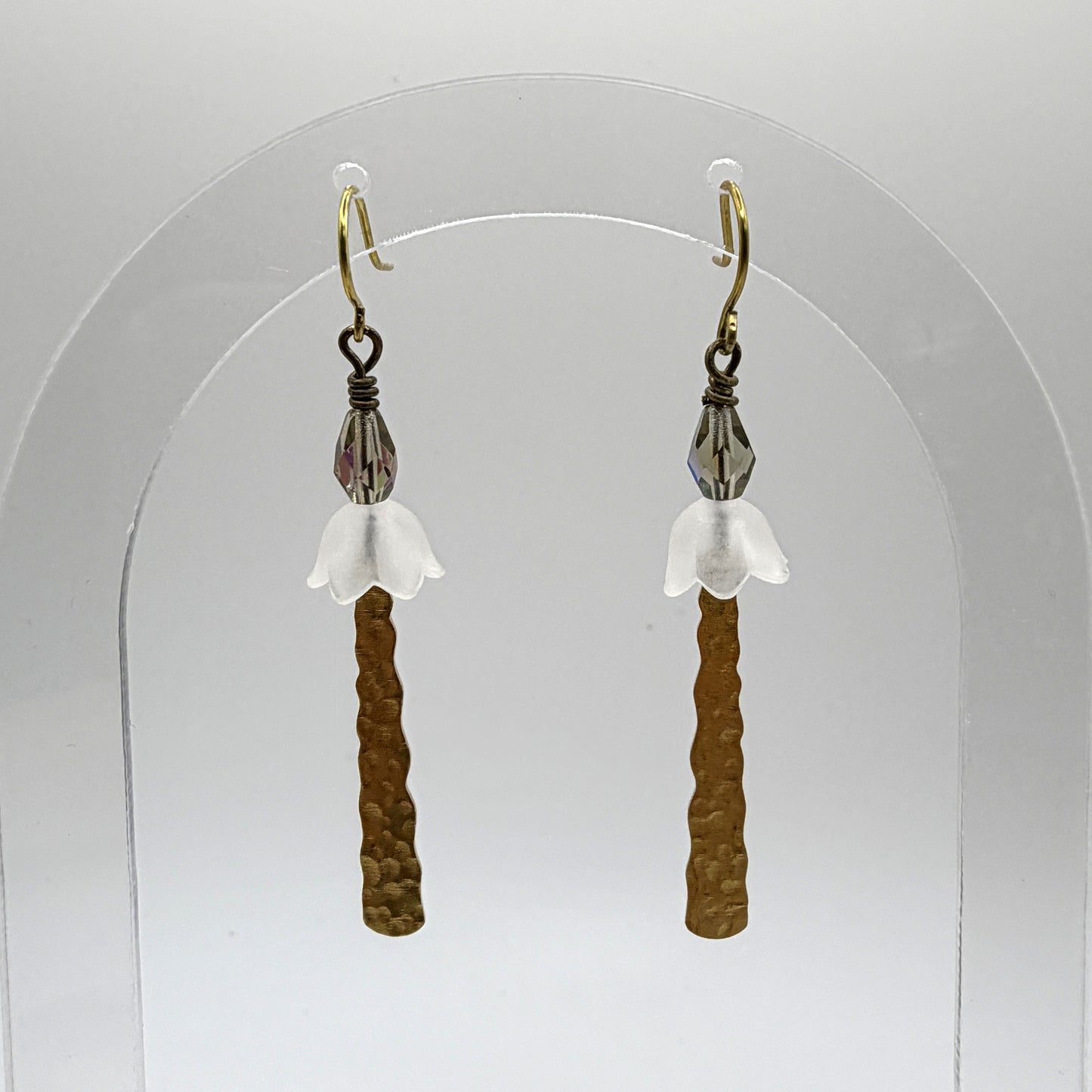 Earrings - Brass With Acrylic Flowers 2