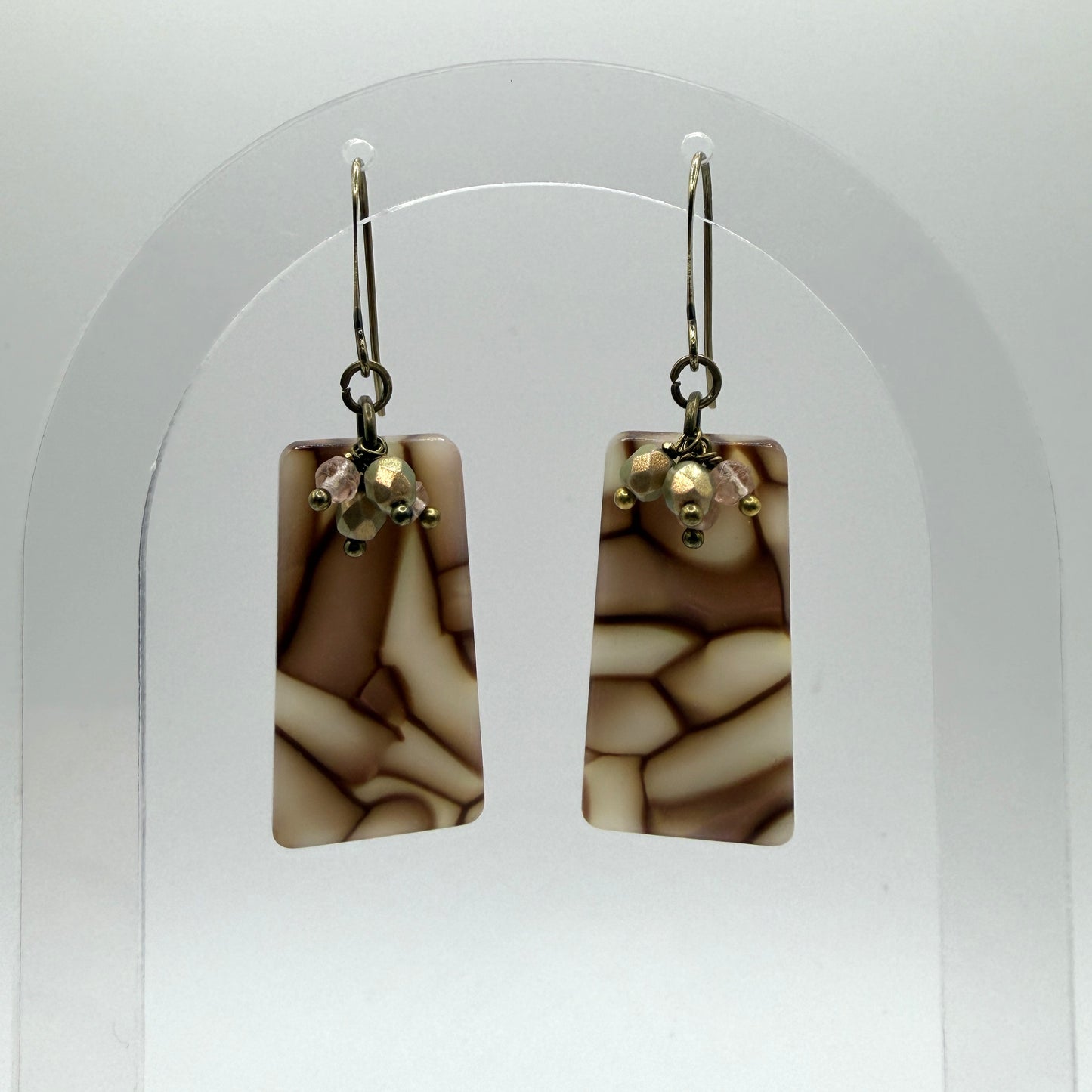 Earrings - Pink&Brown Iridescent