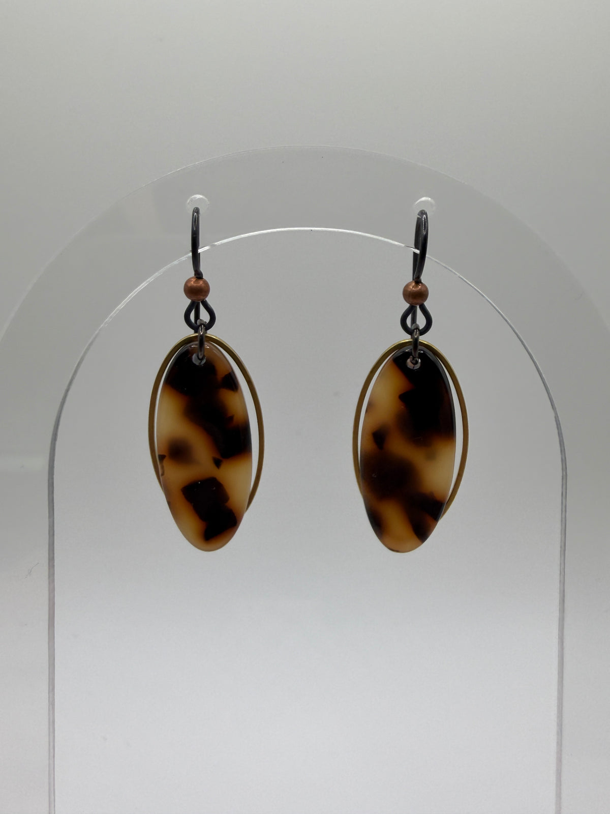 Earrings - Tortoise Shell w/Brass