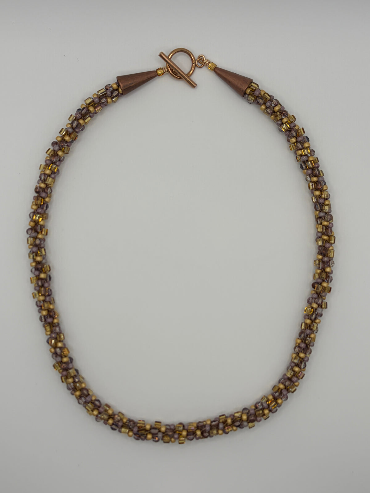 Kumihimo Necklace - Purples/Gold
