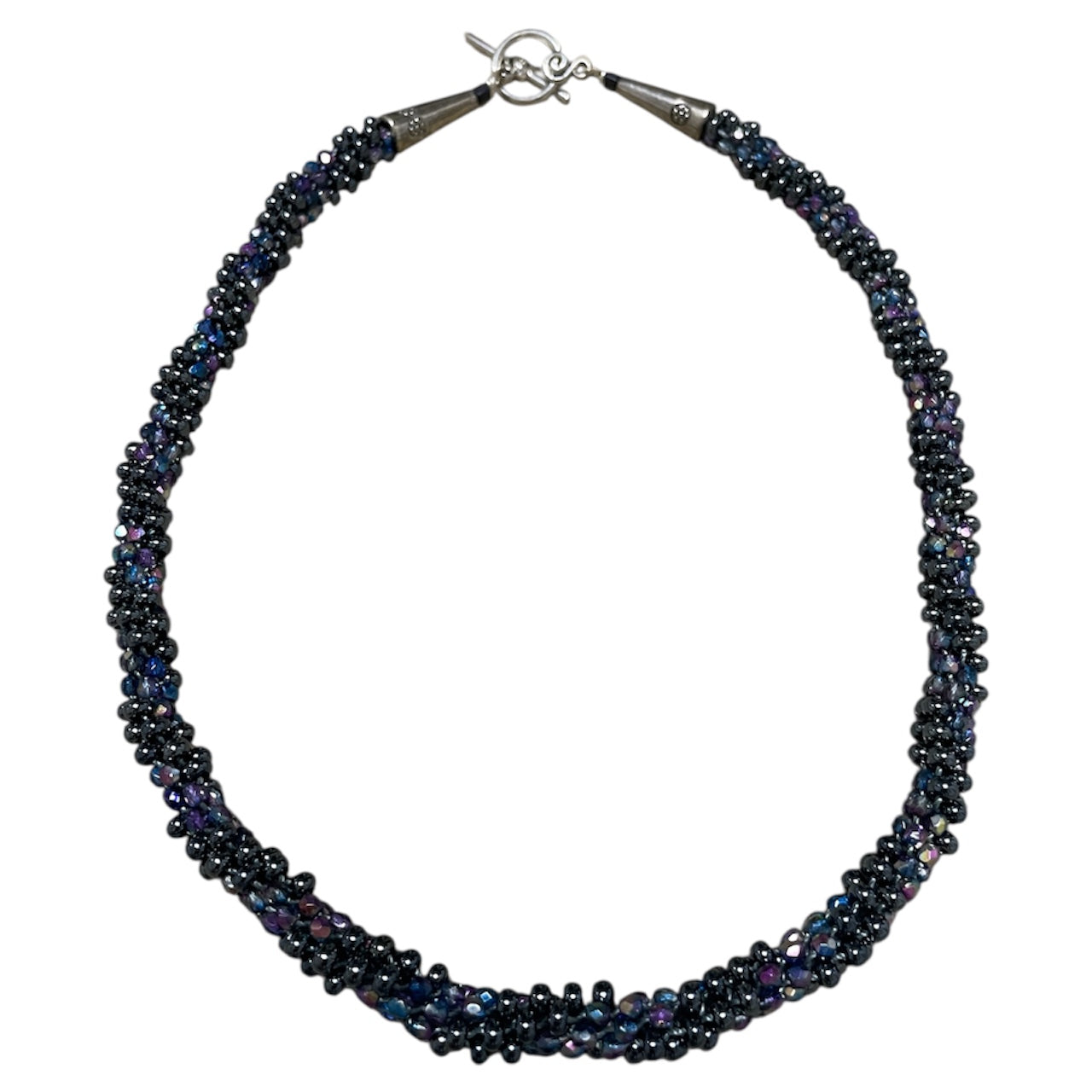 Kumihimo Necklace - Charcoal Metallic