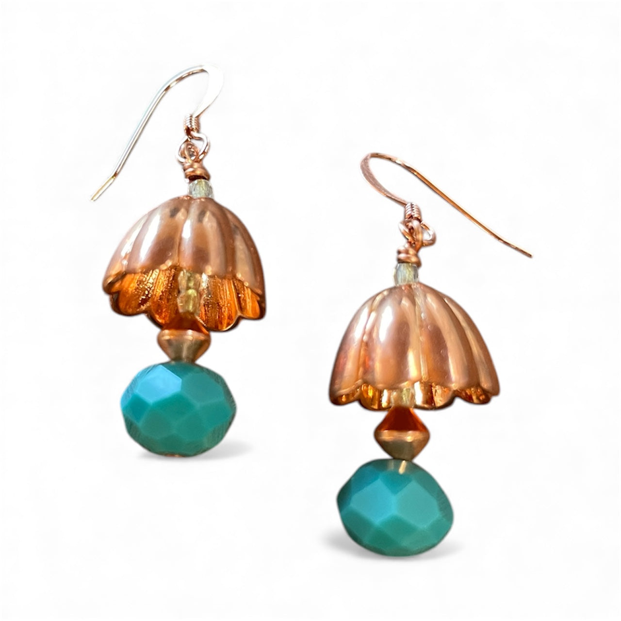 Earrings - Copper Bell Caps