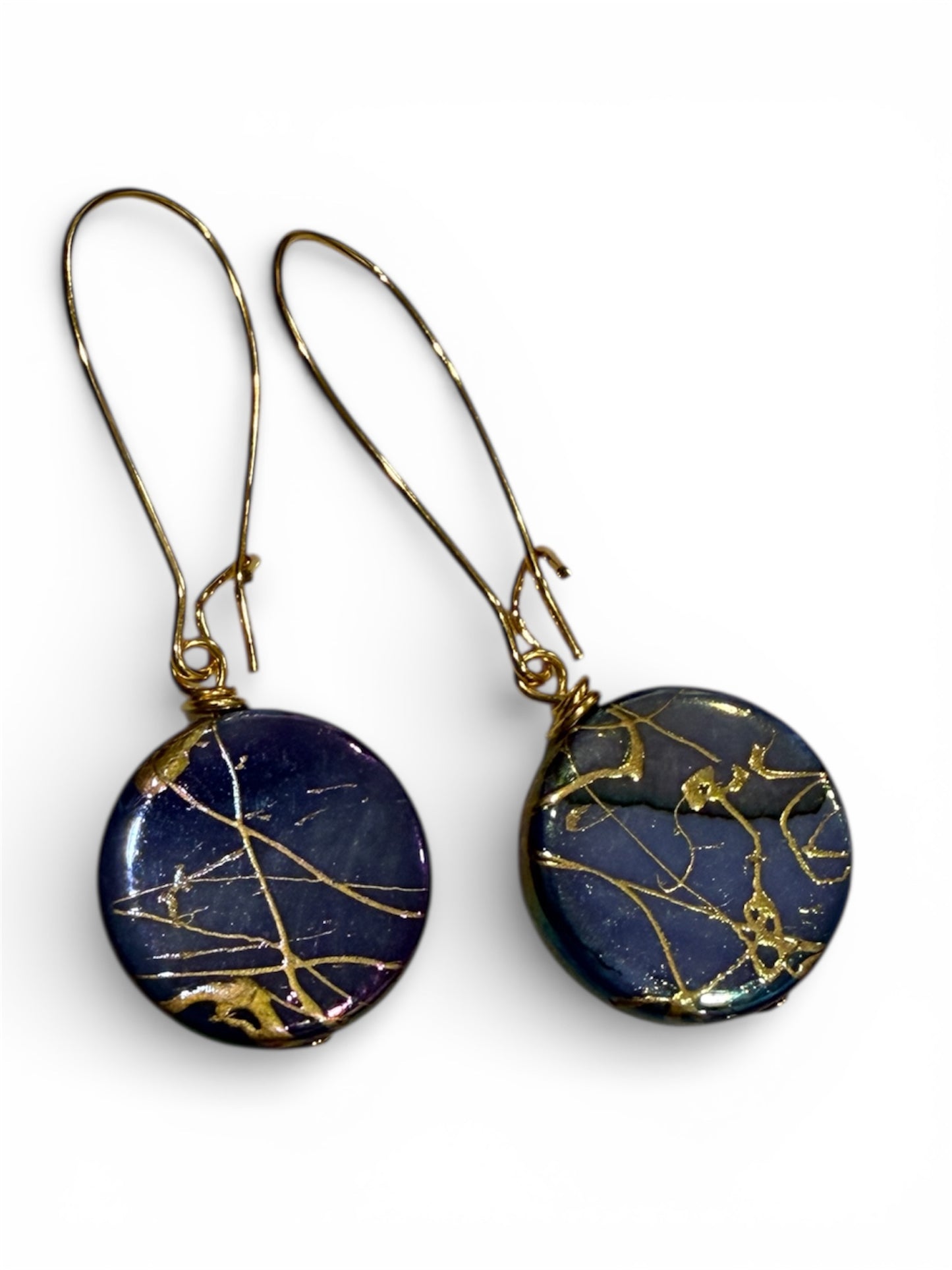 Earrings - Purple/Blue Metallic Circles