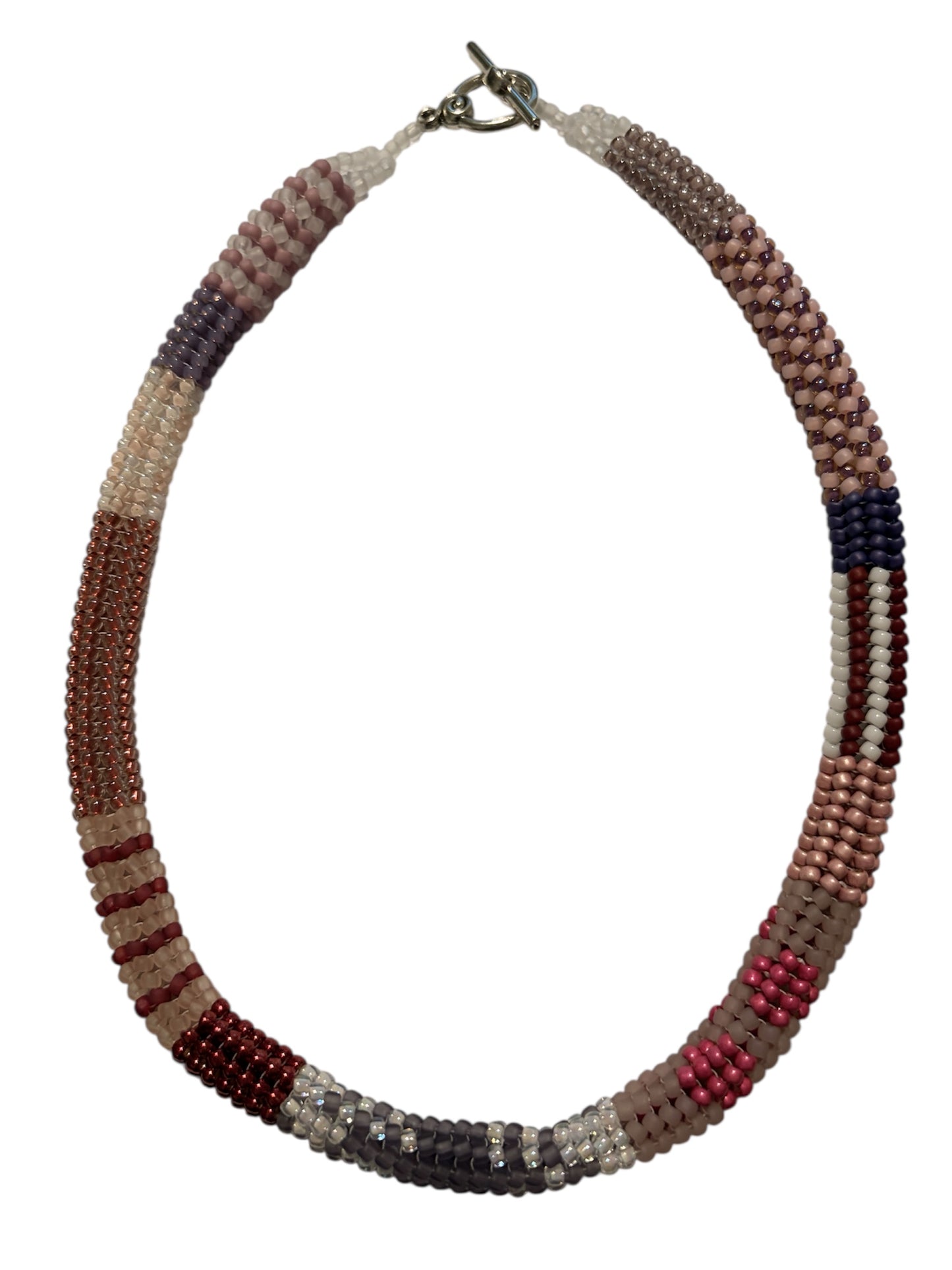 Necklace - Herringbone Tonal Pinks