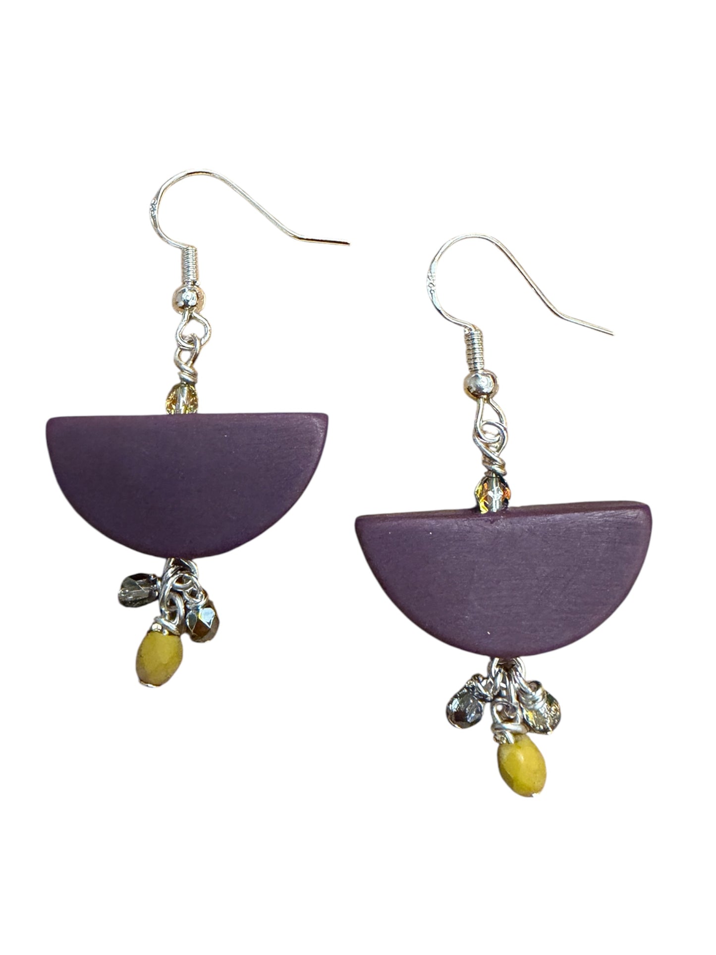 Earrings - Purple Half Circles
