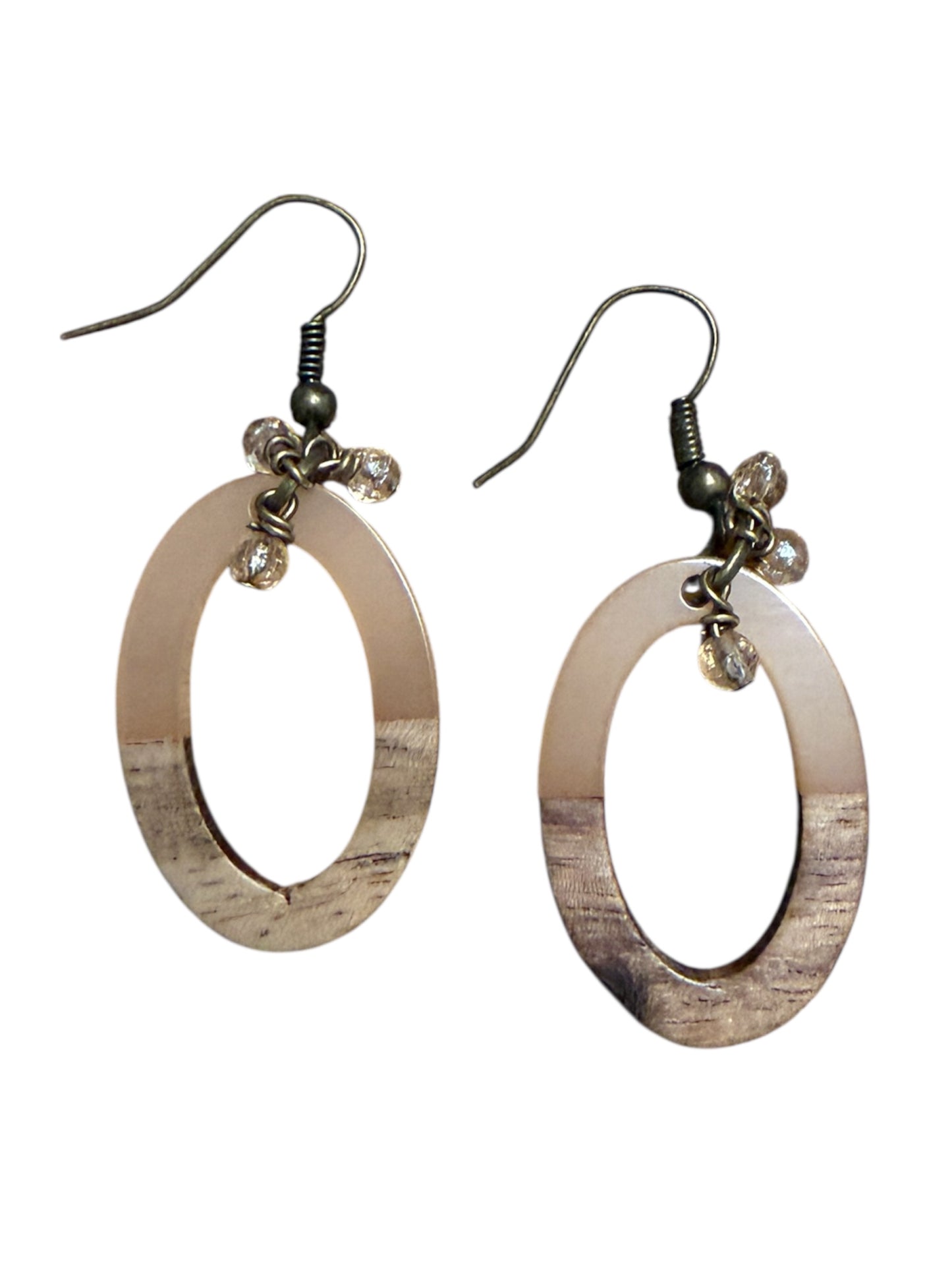 Earrings - Peach Wood Ovals