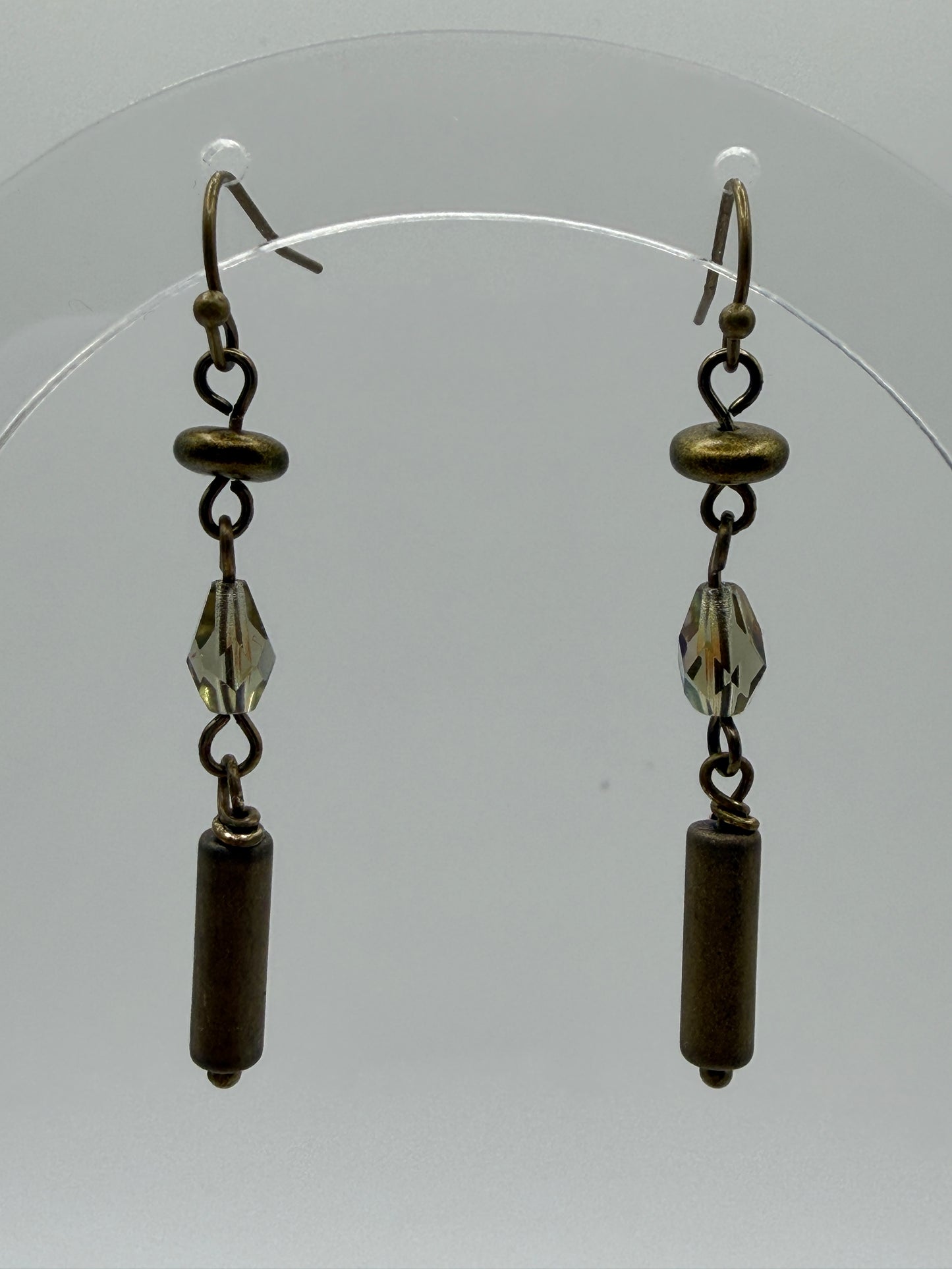 Earrings - Brass With Irridescent Accent