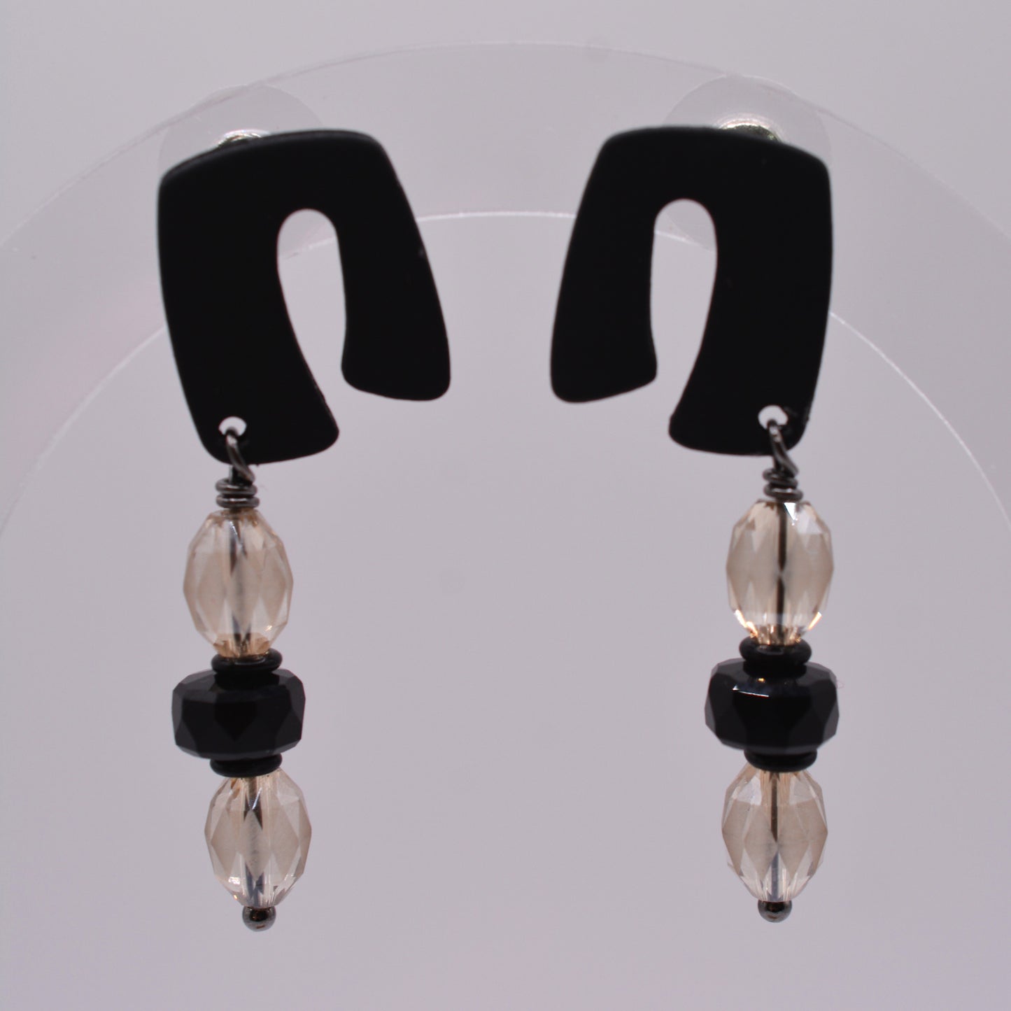 Earrings - Black and Champagne
