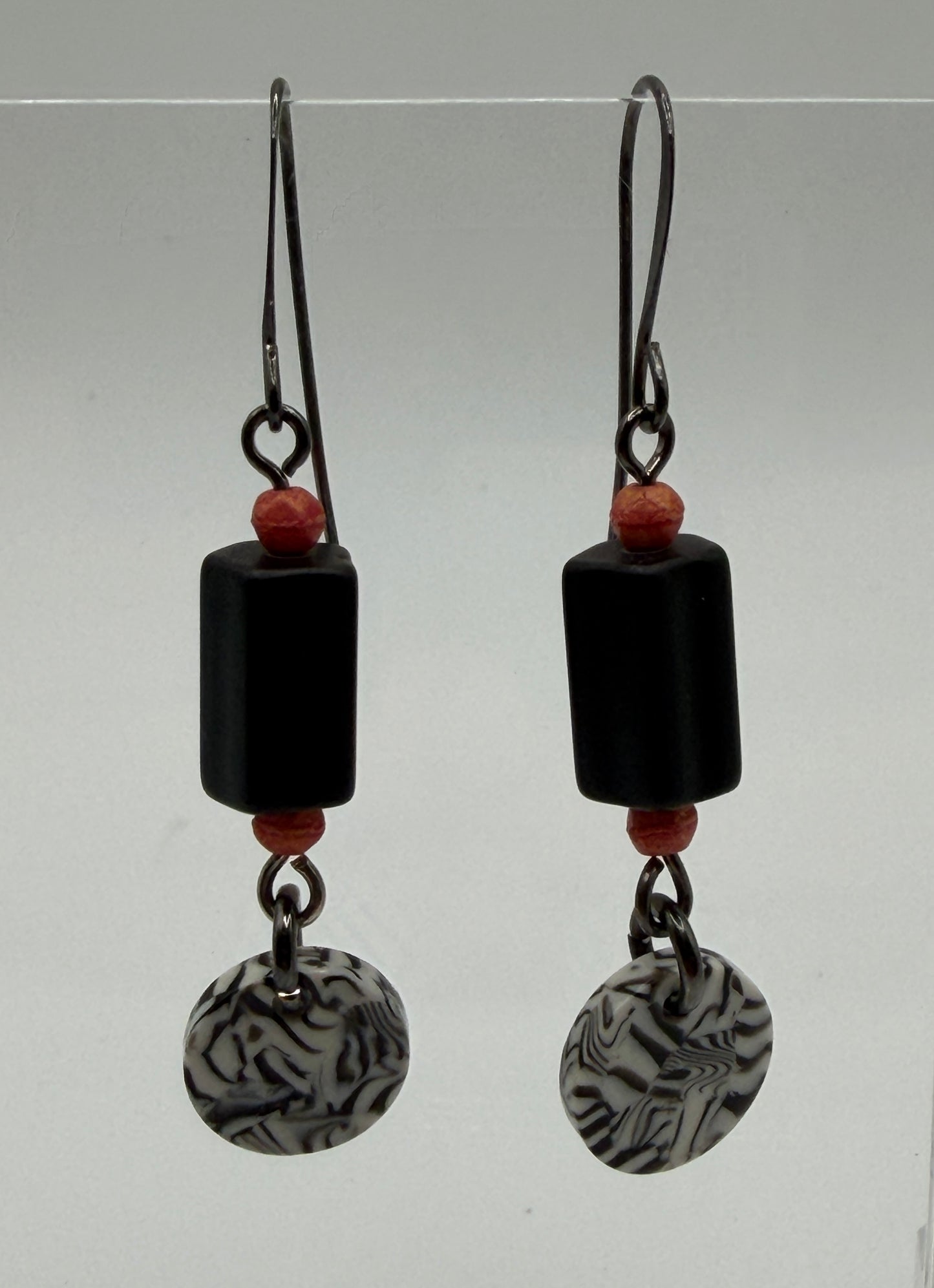 Earrings - White & Black Stripes