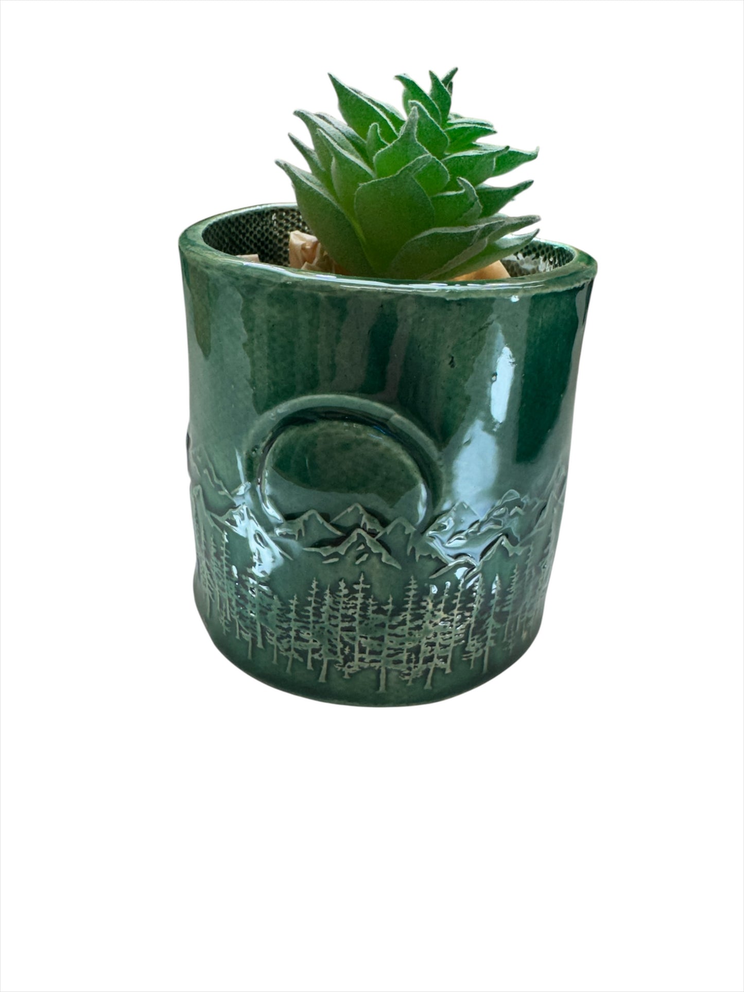 Succulent Pot Dark Green Mtn 3" High