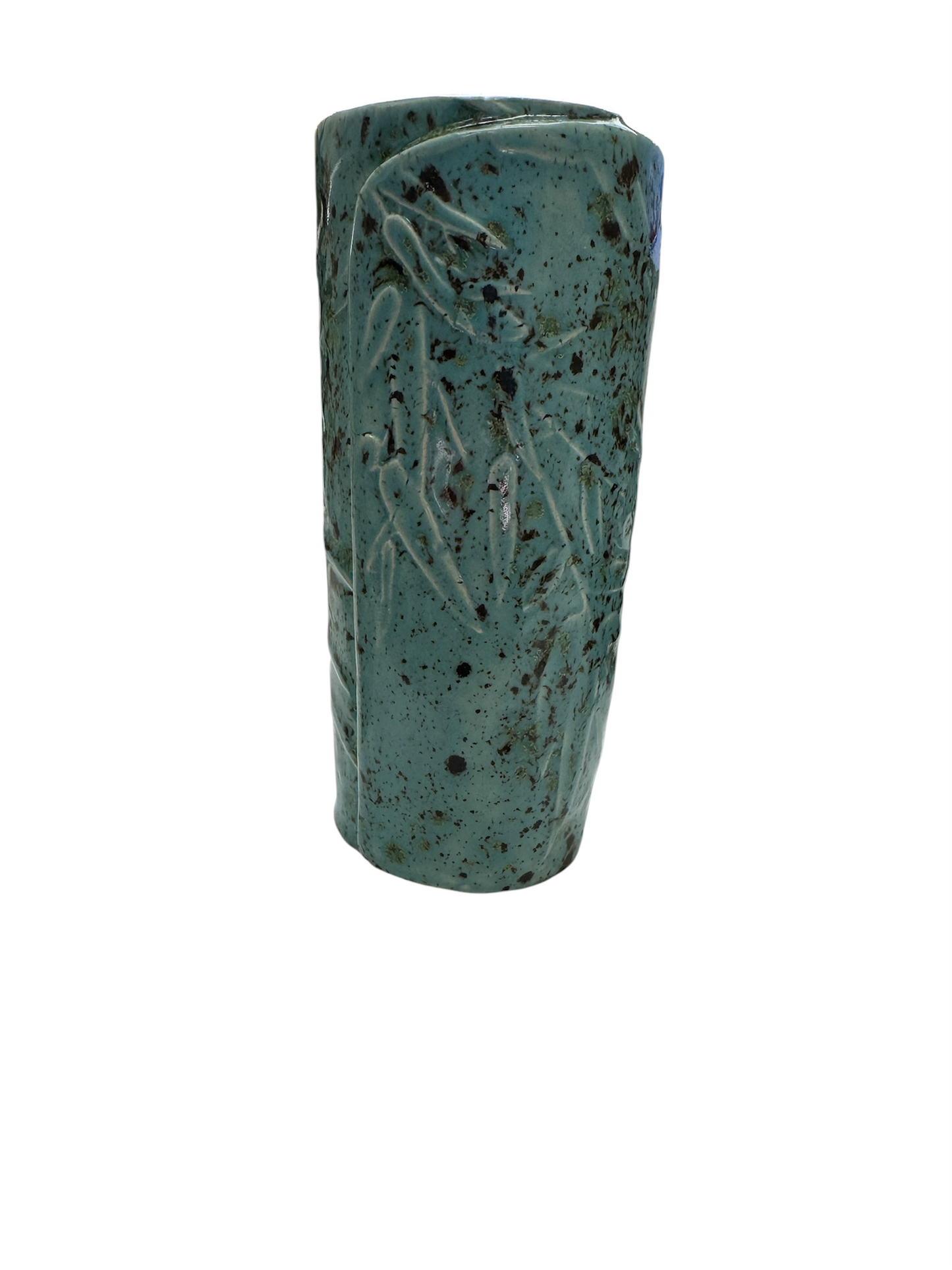 Bud Vase Bamboo Blue Guppy 6" Tall