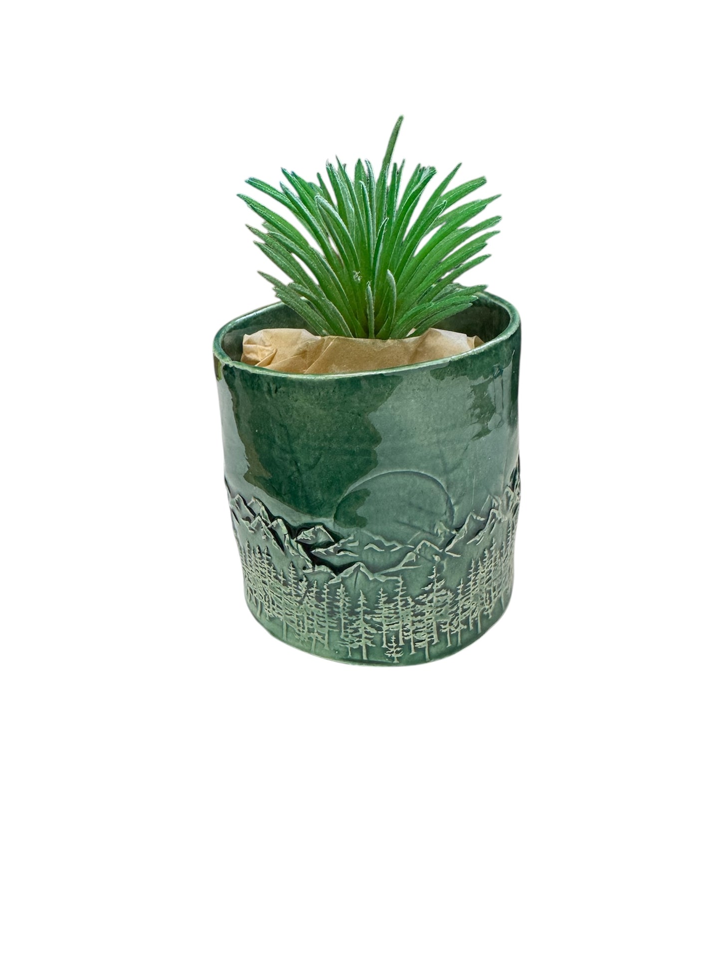 Succulent Pot Dark Green Mtn-2 3" High