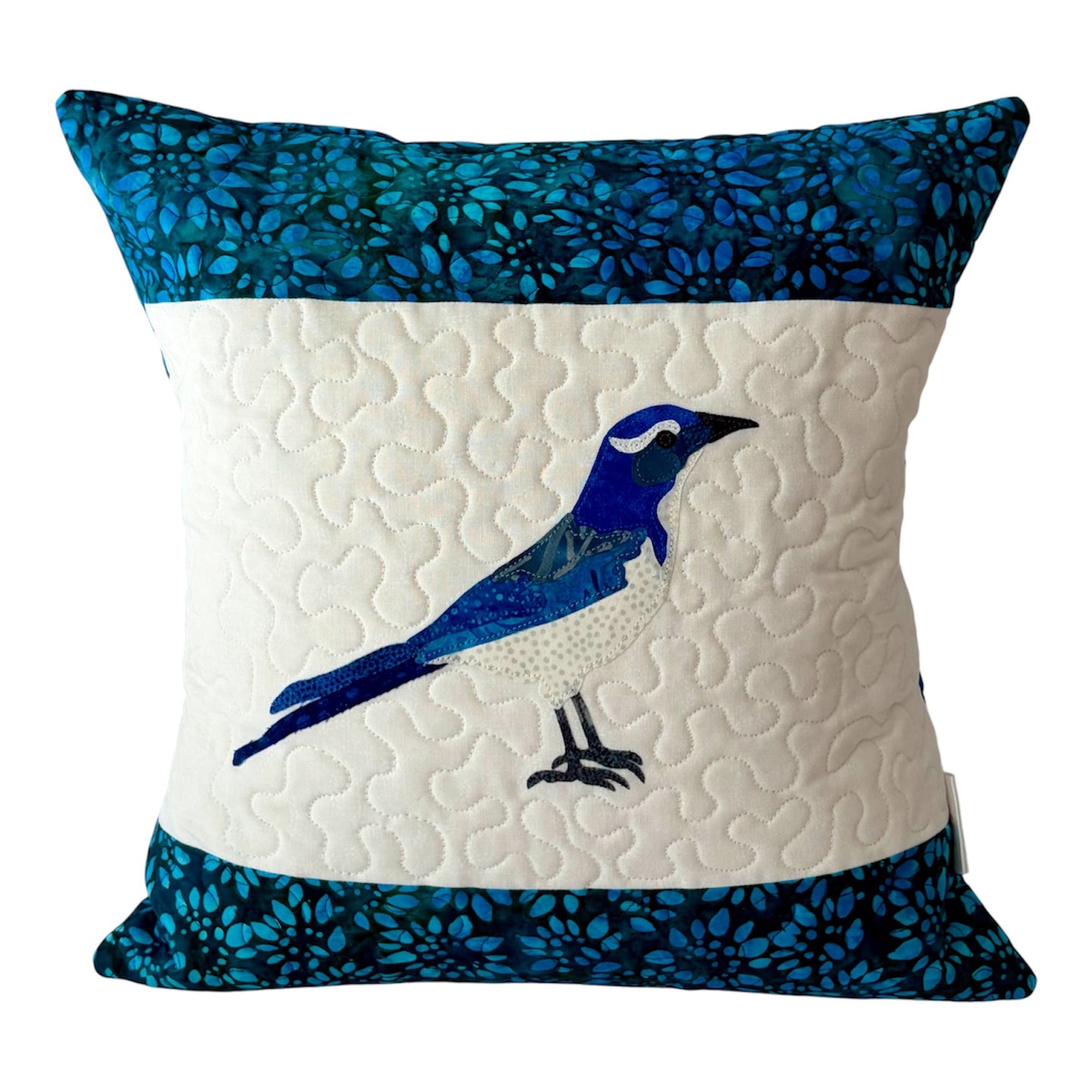 Scrub Jay Pillow - Facing Right
