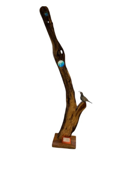Acacia and Quail Sculpture