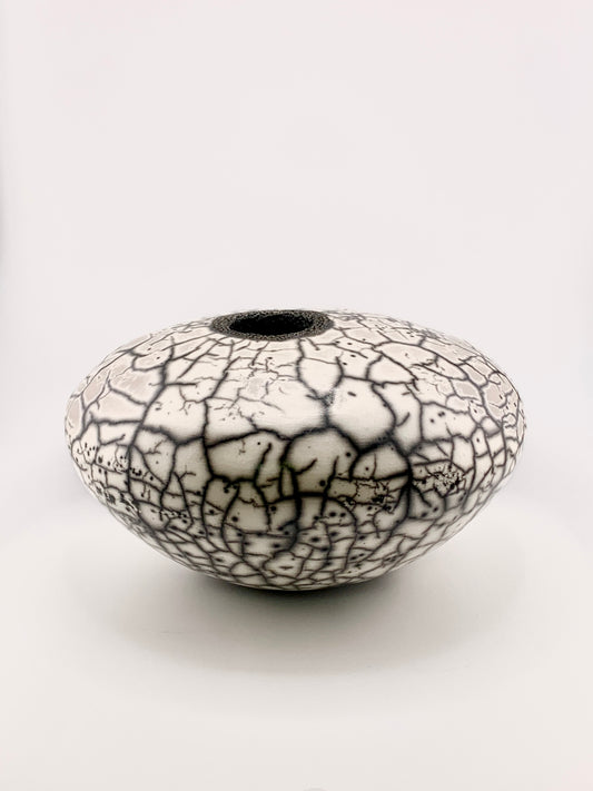 Naked Raku Flat Vessel 4X 8"