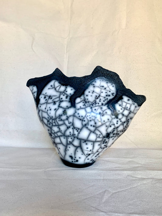 Naked Raku Triangle Mountain Vessel