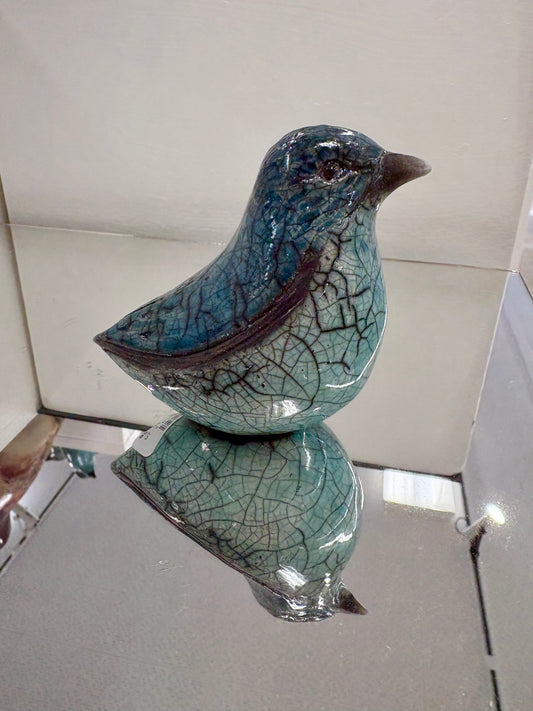Raku Bird Turquoise