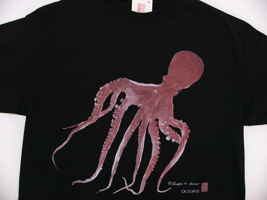 T-Shirt, Octopus, Black