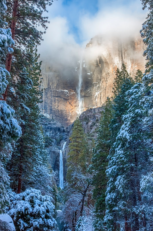 Snowy Falls 8.5 X 11 Mat Print