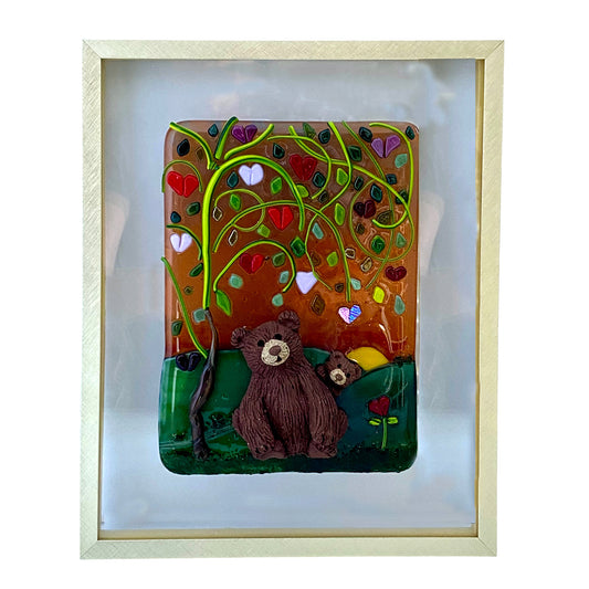 8 X 10 Clay Bears & Heart Tree