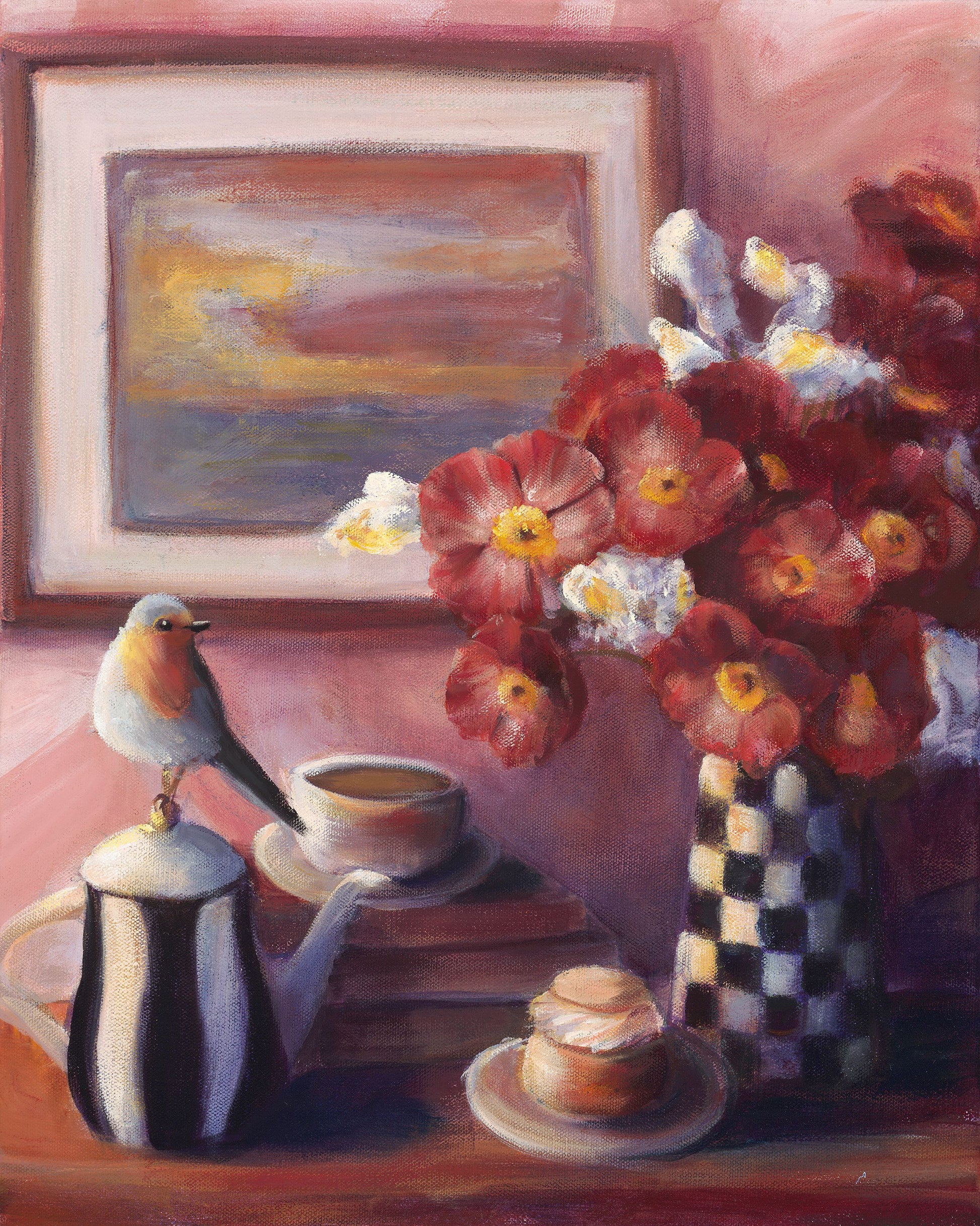 Pinkies Down - Acrylic and Oil On Canvas