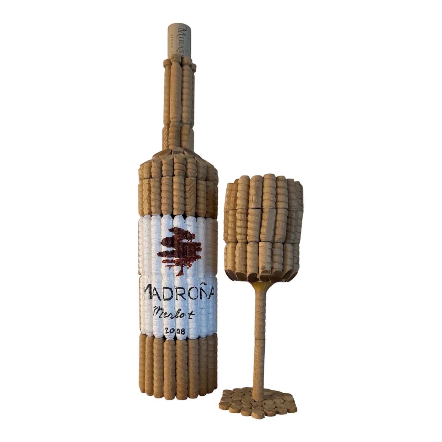 Gallery Wine Bottle and Glass - 6"X13"