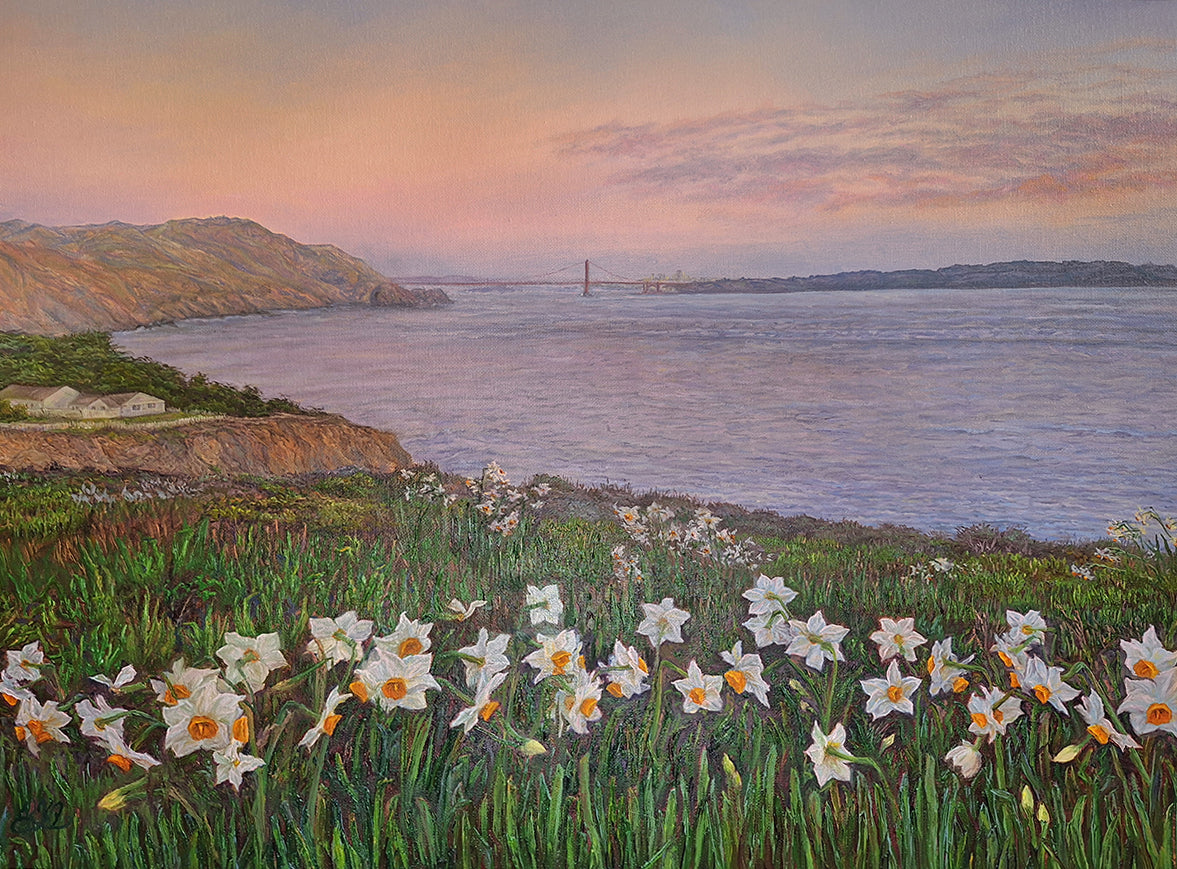 Dreaming Daffodils, oil on canvas