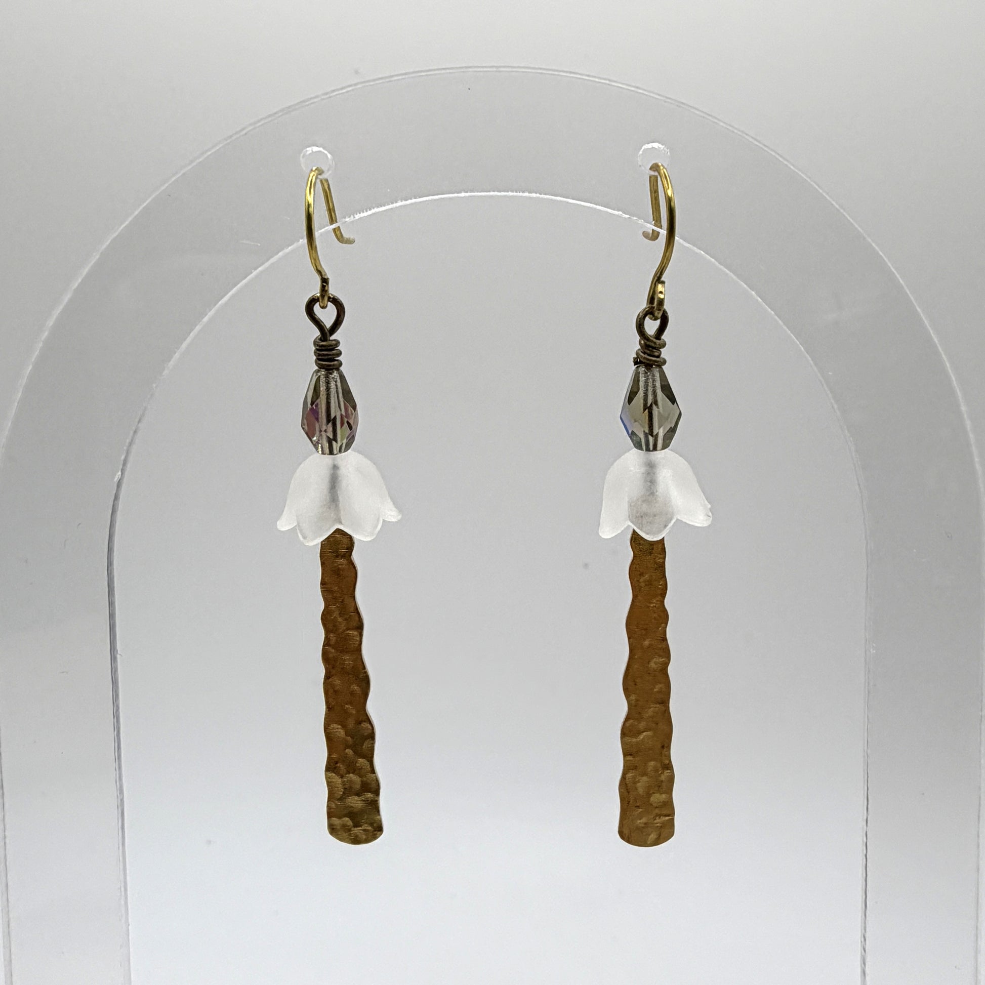 Earrings - Brass With Acrylic Flowers 2