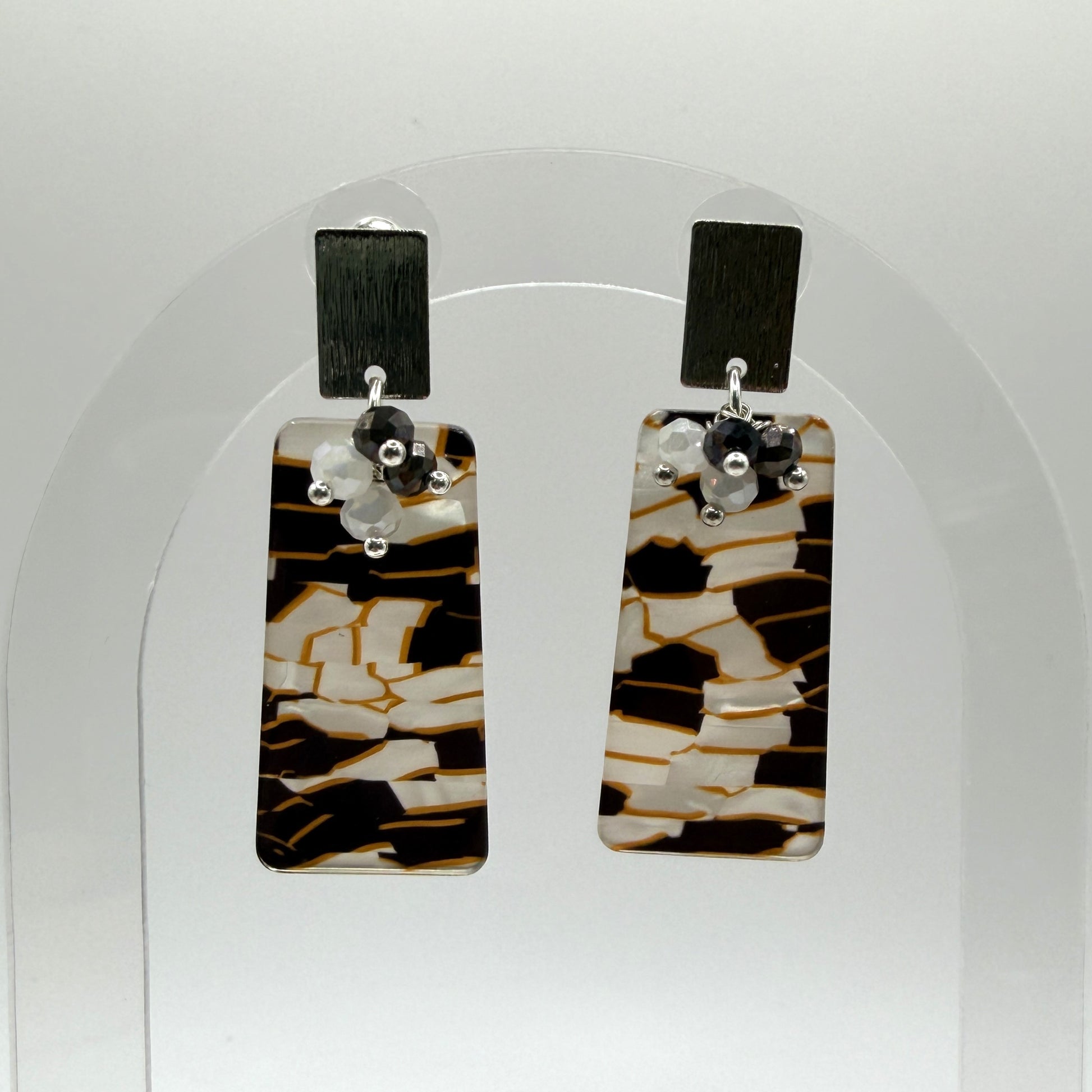 Earrings - Zebra Striped Rectangles