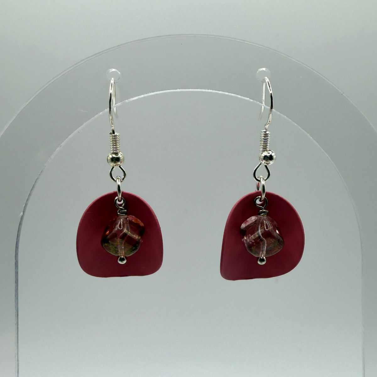 Earrings - Pink Discs