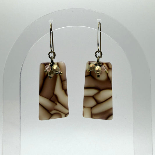 Earrings - Pink&Brown Iridescent