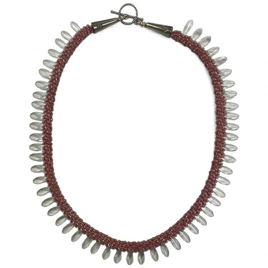 Kumihimo Necklace - Raspberry Dagger