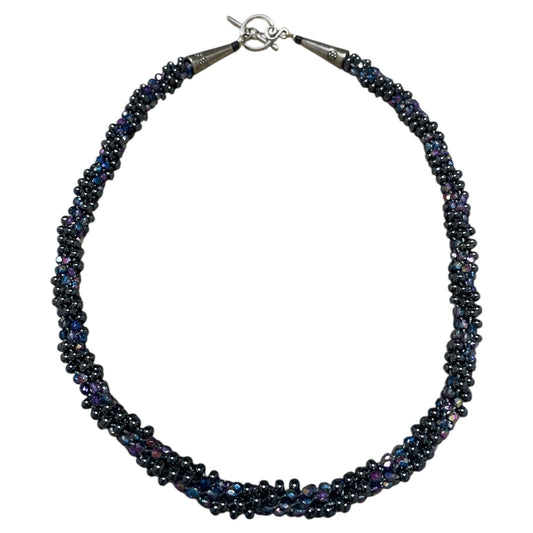 Kumihimo Necklace - Charcoal Metallic