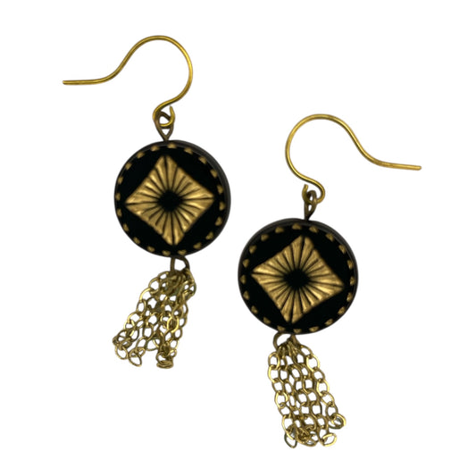 Earrings - Black/Gold Art Deco