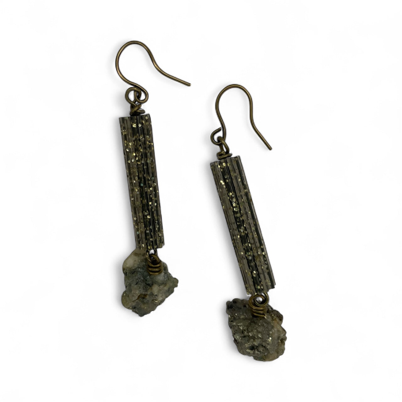Earrings - Pyrite Dangle