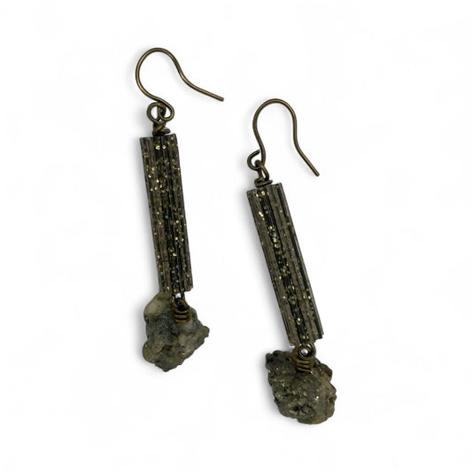 Earrings - Pyrite Dangle