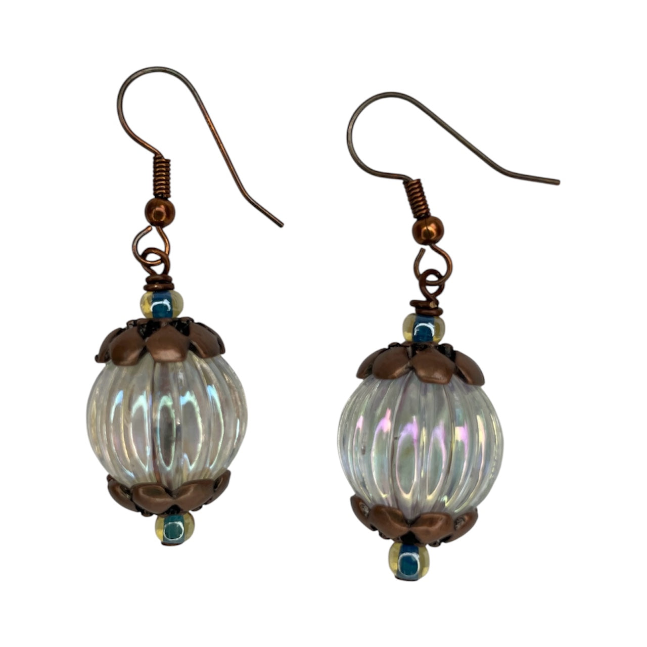 Earrings - Irridescent Lantern Bead