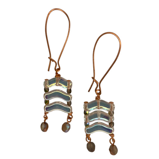 Earrings - Stacked Bridge Beads