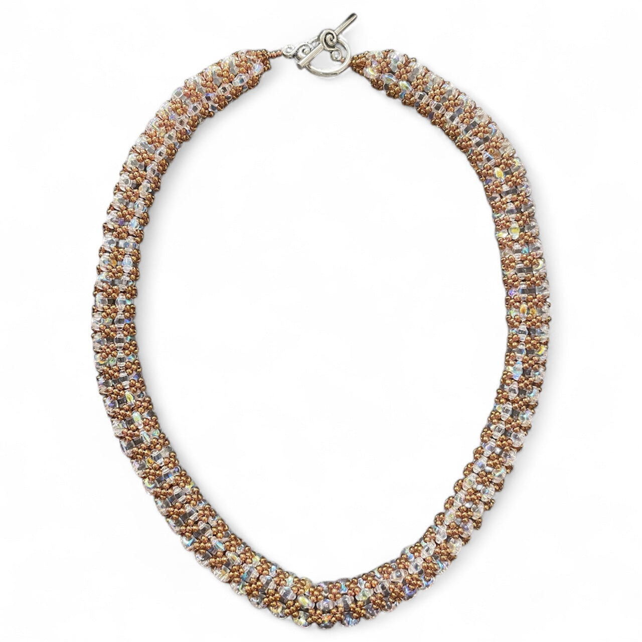 Superduo - Irridescent Beads With Gold Seed Beads