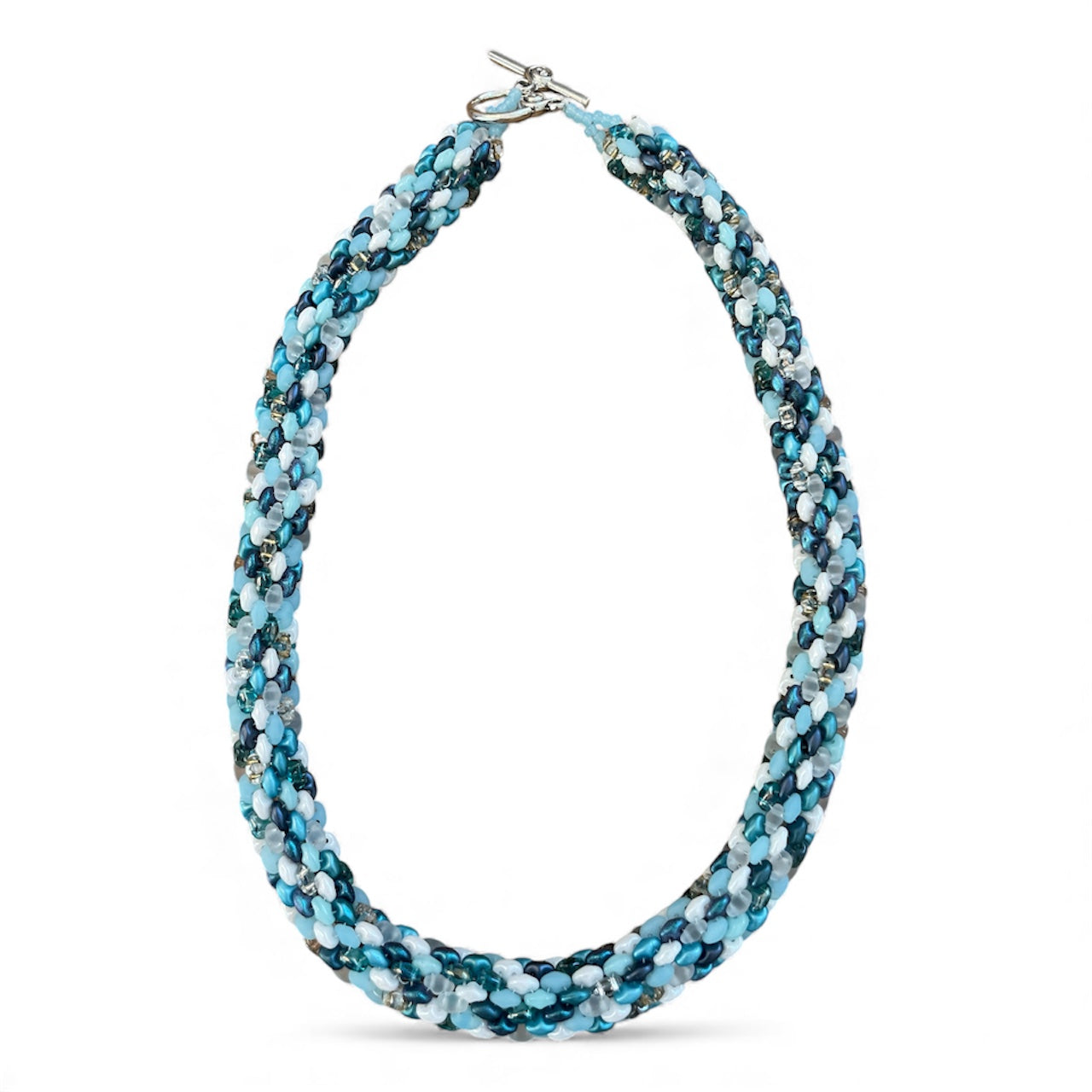 Superduo Necklace - Blue Ocean Coral