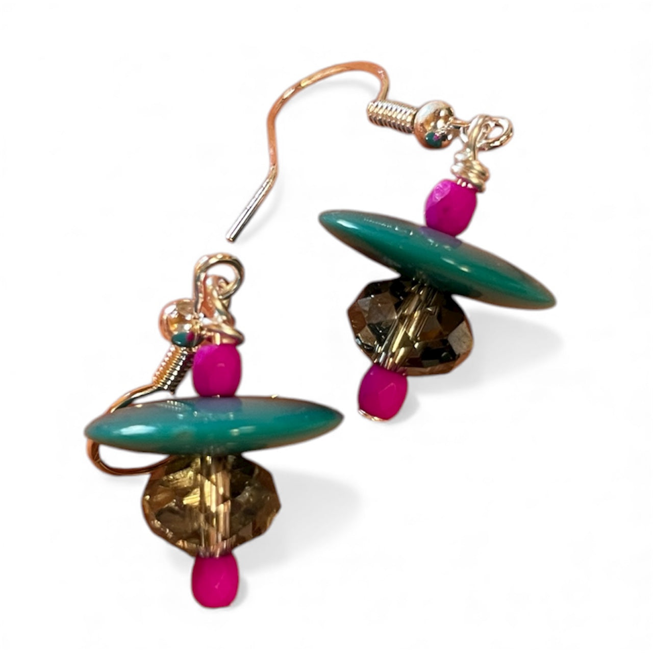 Earrings - Teal Circles