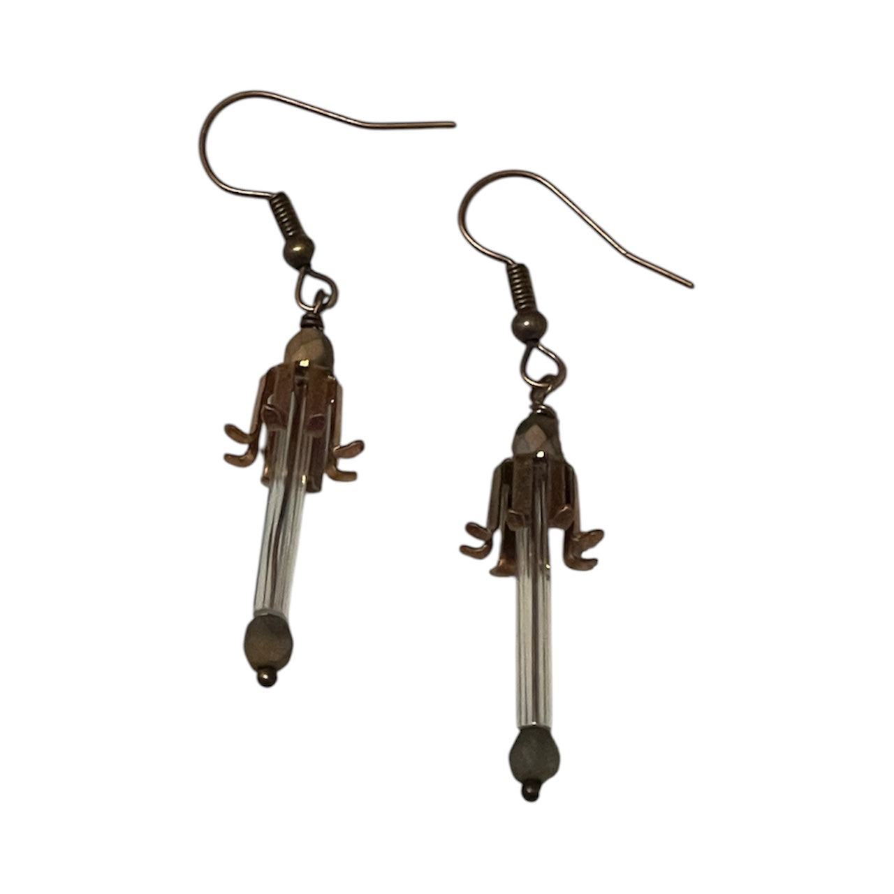 Earrings - Copper With Irridescent Rods