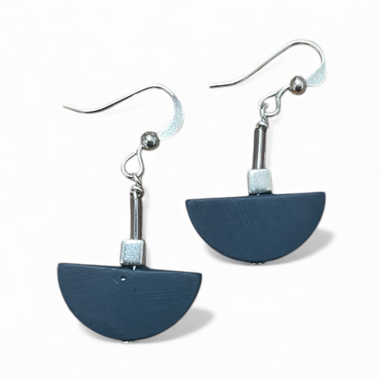 Earrings - Teal Half-Circles