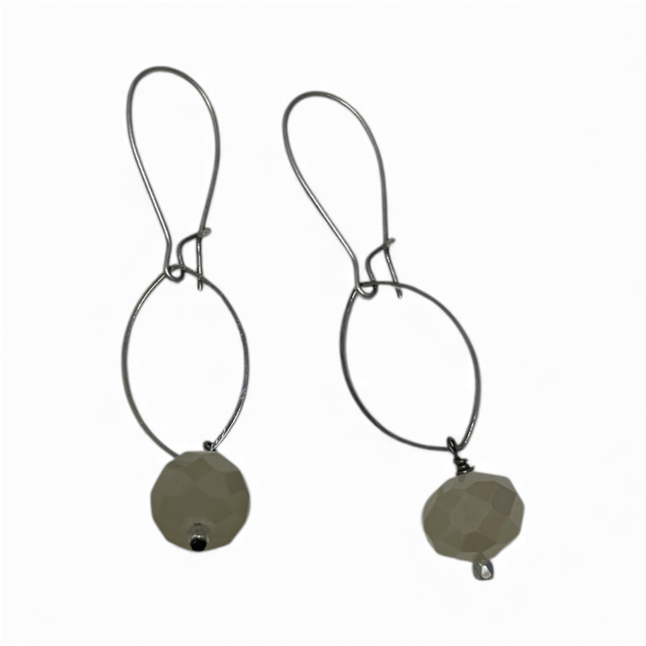 Earrings - Black Wire With Glass Accent
