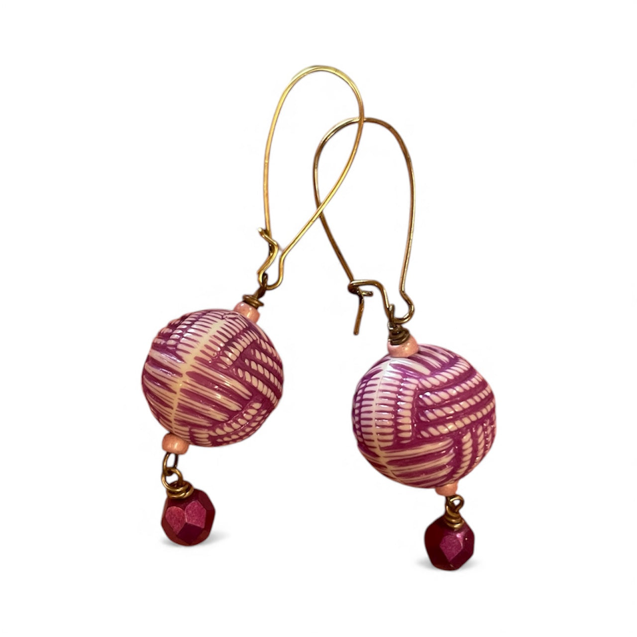 Earrings - Purple Basketweave
