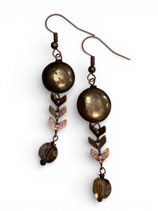Earrings - Pearls With Copper
