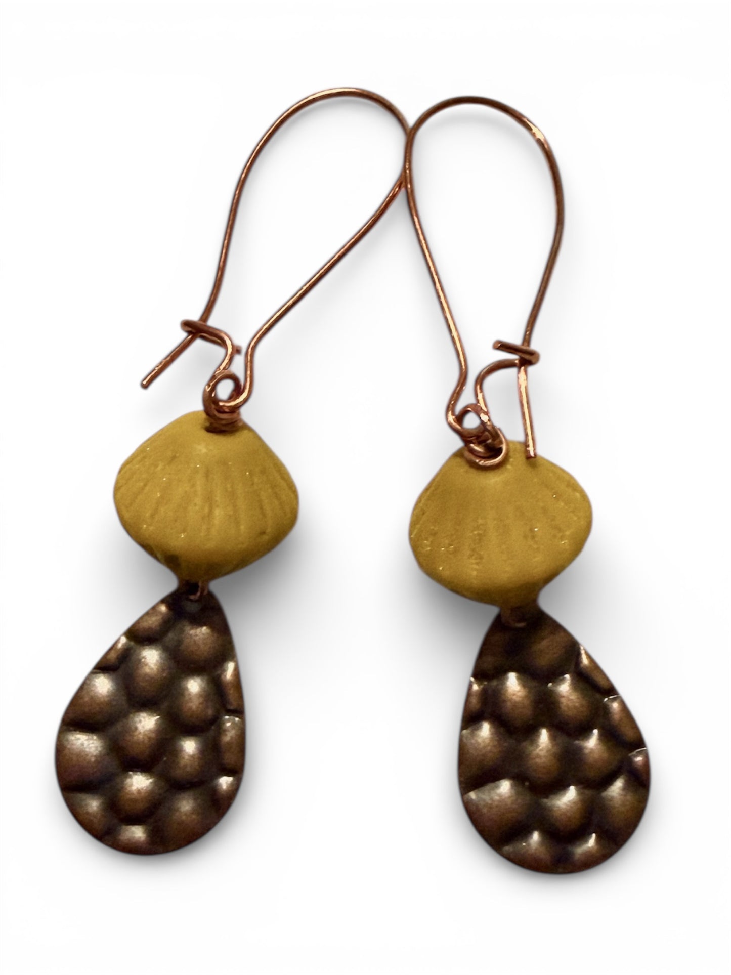 Earrings - Golden Mustard and Copper