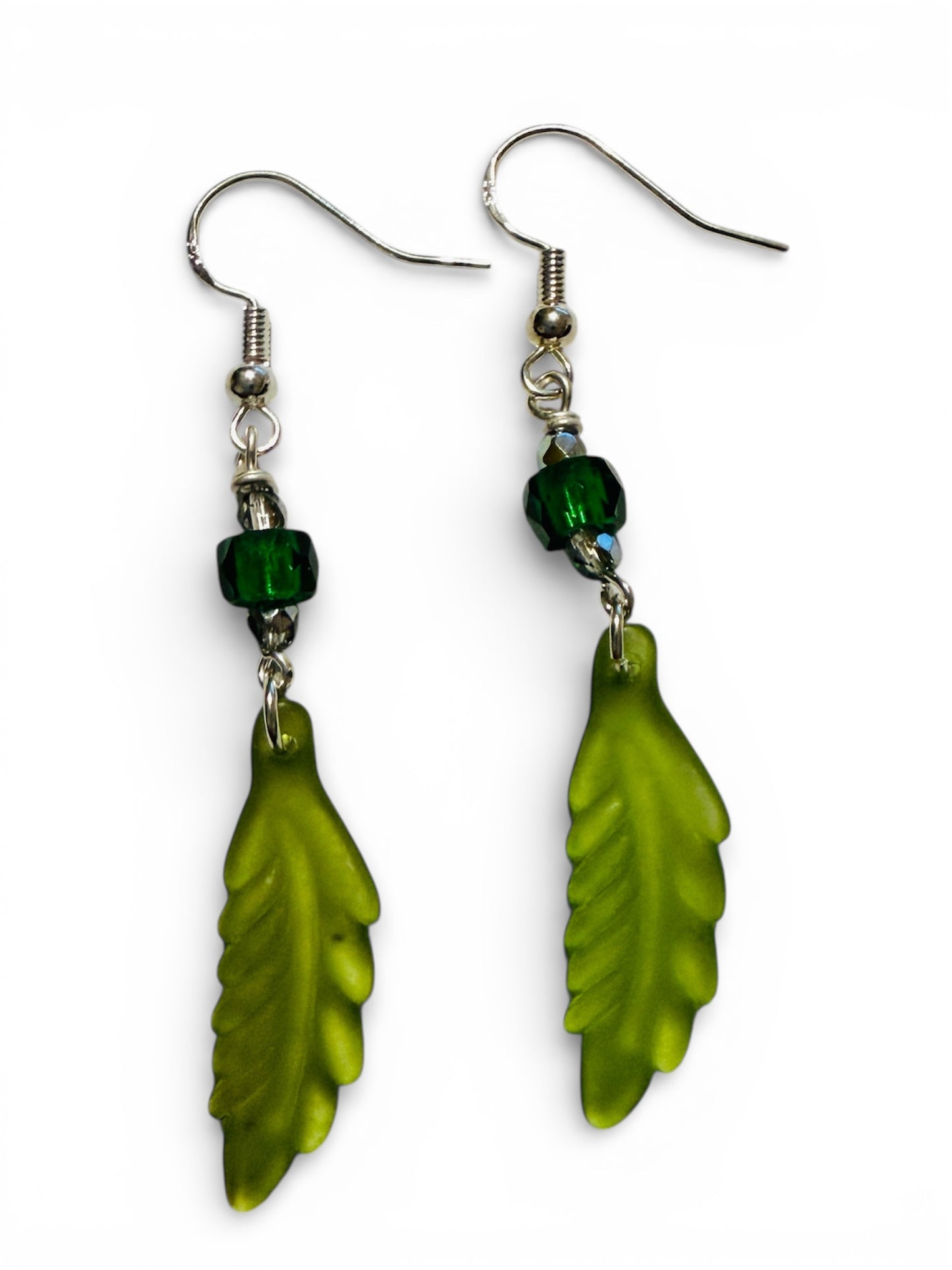Earrings - Green Leaves