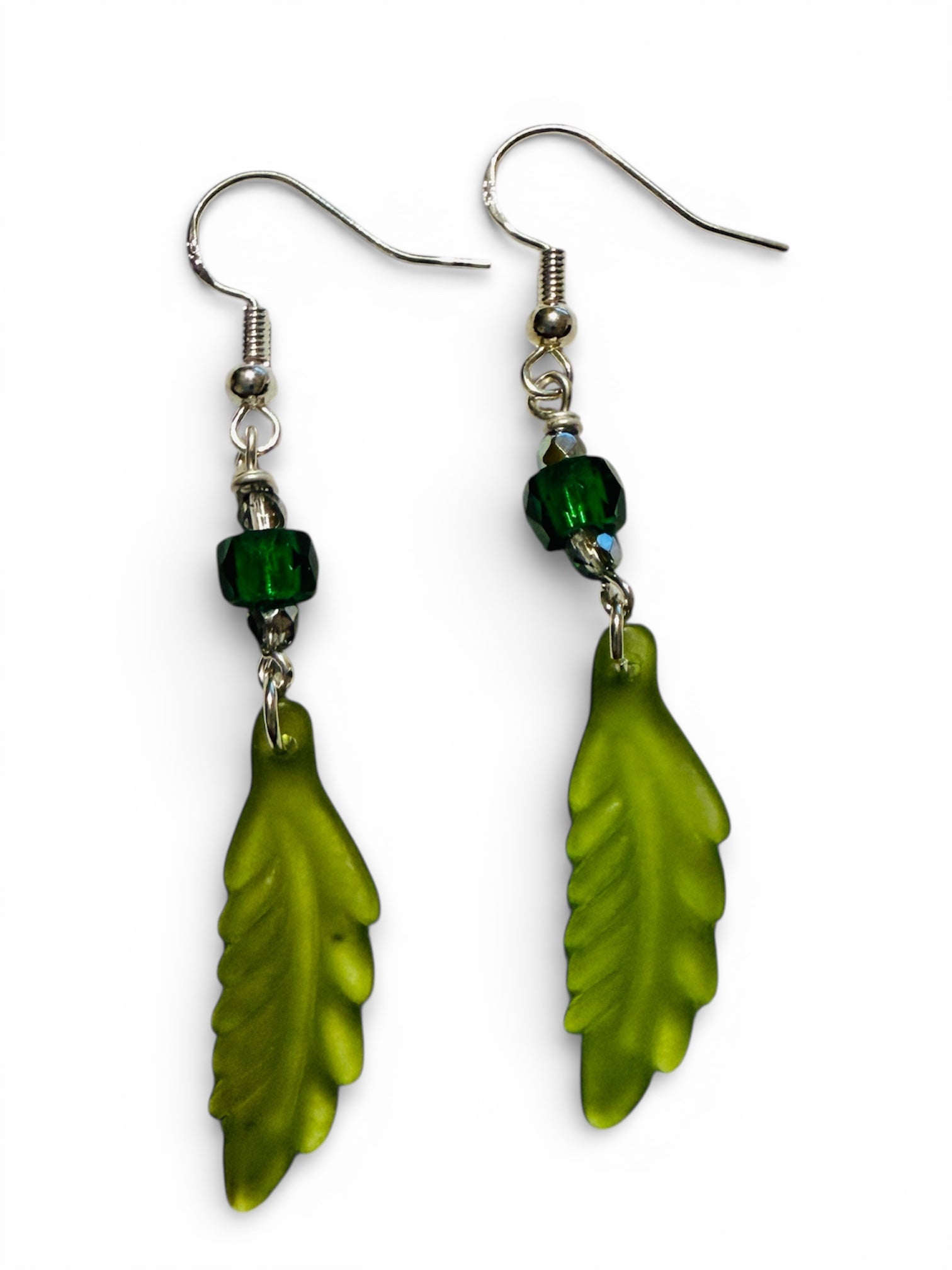 Earrings - Green Leaves